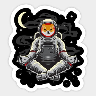 Astronaut Yoga Shiba Inu Coin To The Moon Crypto Token Shib Army Cryptocurrency Wallet HODL Birthday Gift For Men Women Sticker